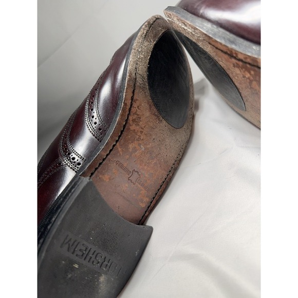 Florsheim Wingtip Longwing Derby Dress Shoes Mens Size 10 Burgundy Leather Sole